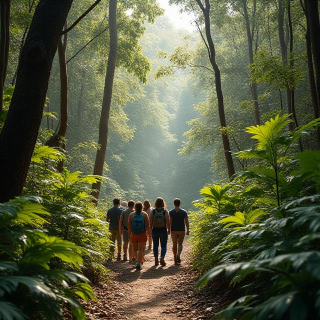 Guided forest walk through Queensland rainforest